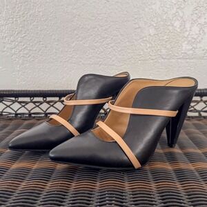 Chinese Laundry Black Pointed Toe Mules Heels Strappy Slip On Shoes